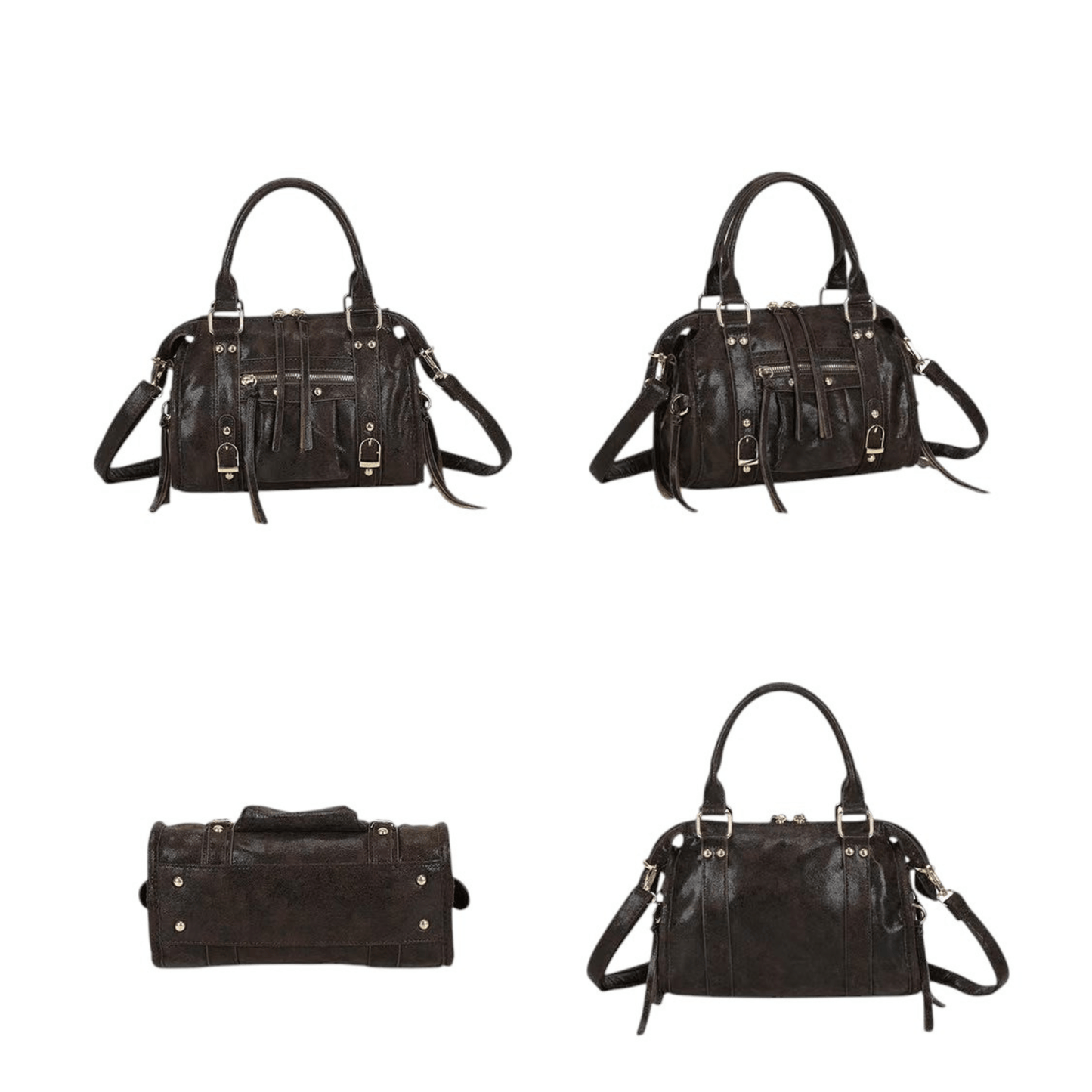 Vues détaillées du sac Skyla Gallantry café effet vintage tendance femme