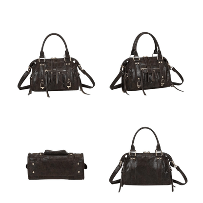 Vues détaillées du sac Skyla Gallantry café effet vintage tendance femme