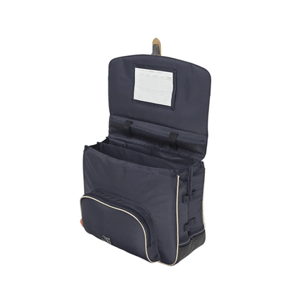 Intérieur du cartable Tann's Antonia bleu avec deux compartiments compatibles cahiers 24x32 cm
