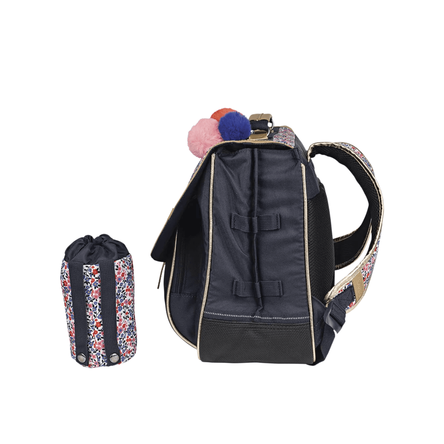 Poche gourde amovible du cartable Tann's Antonia bleu avec système de fixation