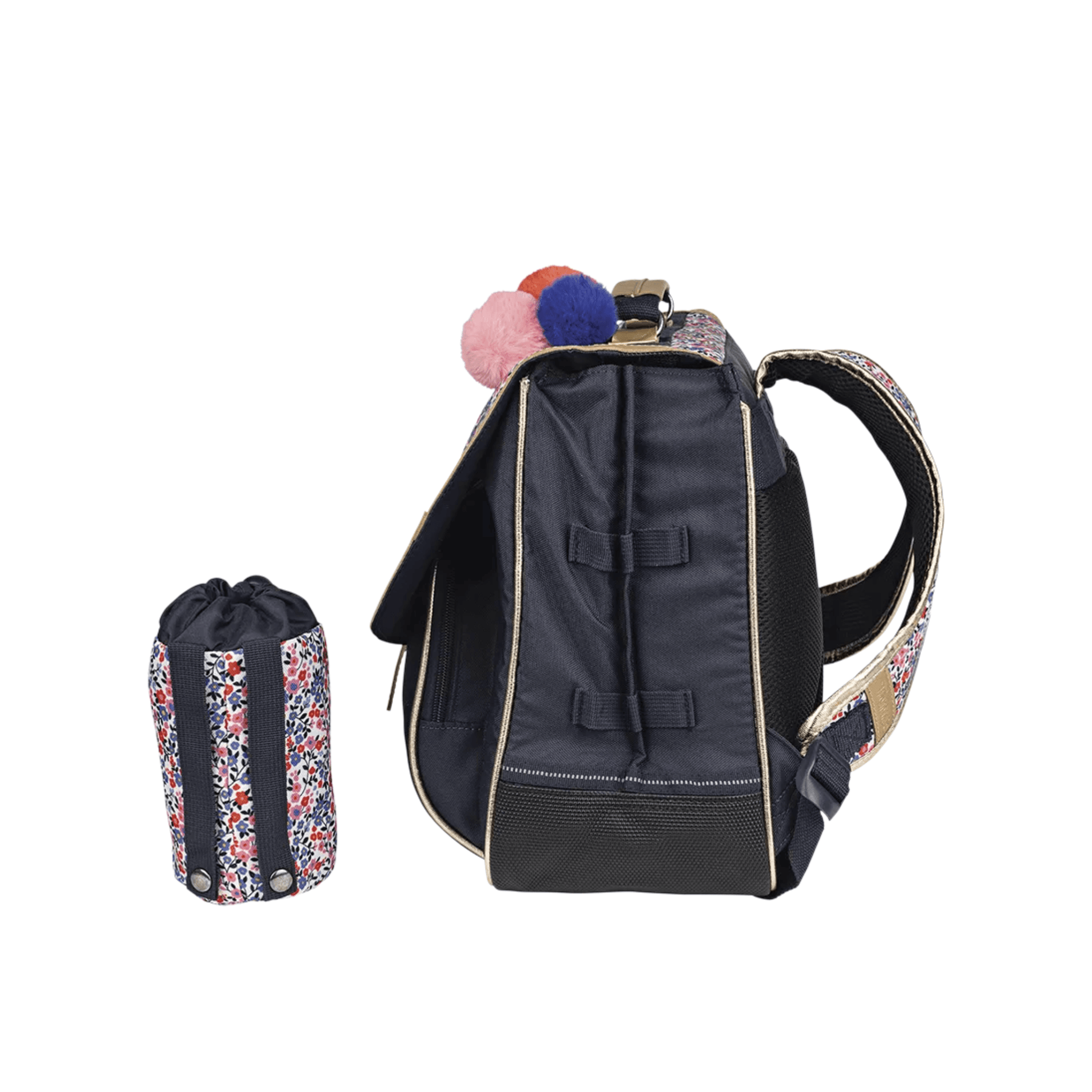 Poche gourde amovible du cartable Tann's Antonia bleu avec système de fixation