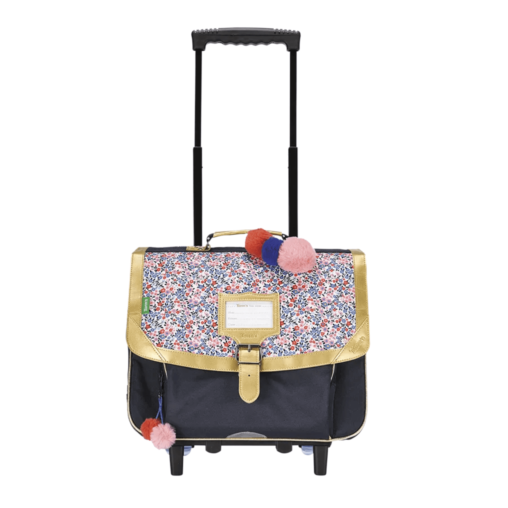 Cartable trolley Tann's Antonia bleu 38 cm avec poignée télescopique et roulettes