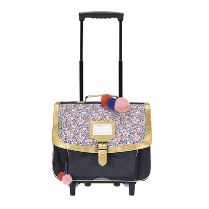 Cartable trolley Tann's Antonia bleu 38 cm avec poignée télescopique et roulettes
