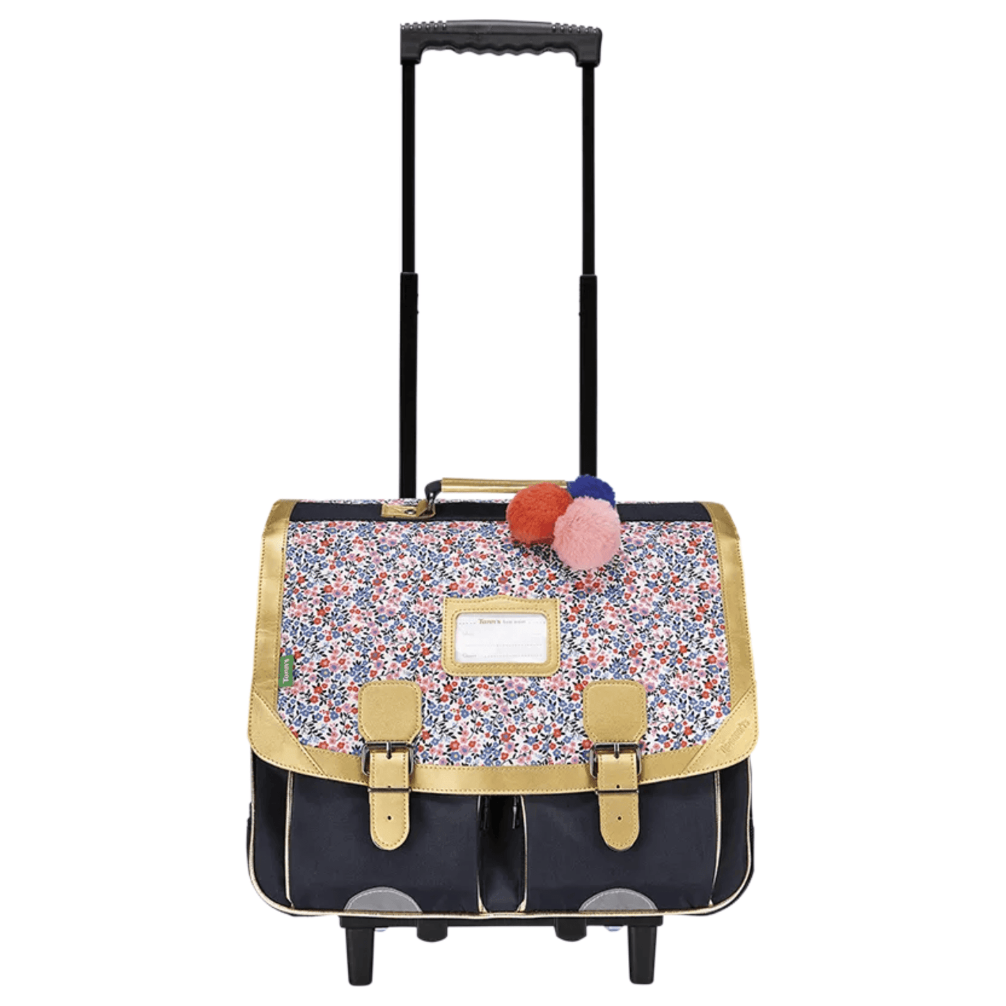Cartable trolley Tann's Antonia bleu 41 cm avec poignée télescopique et roulettes