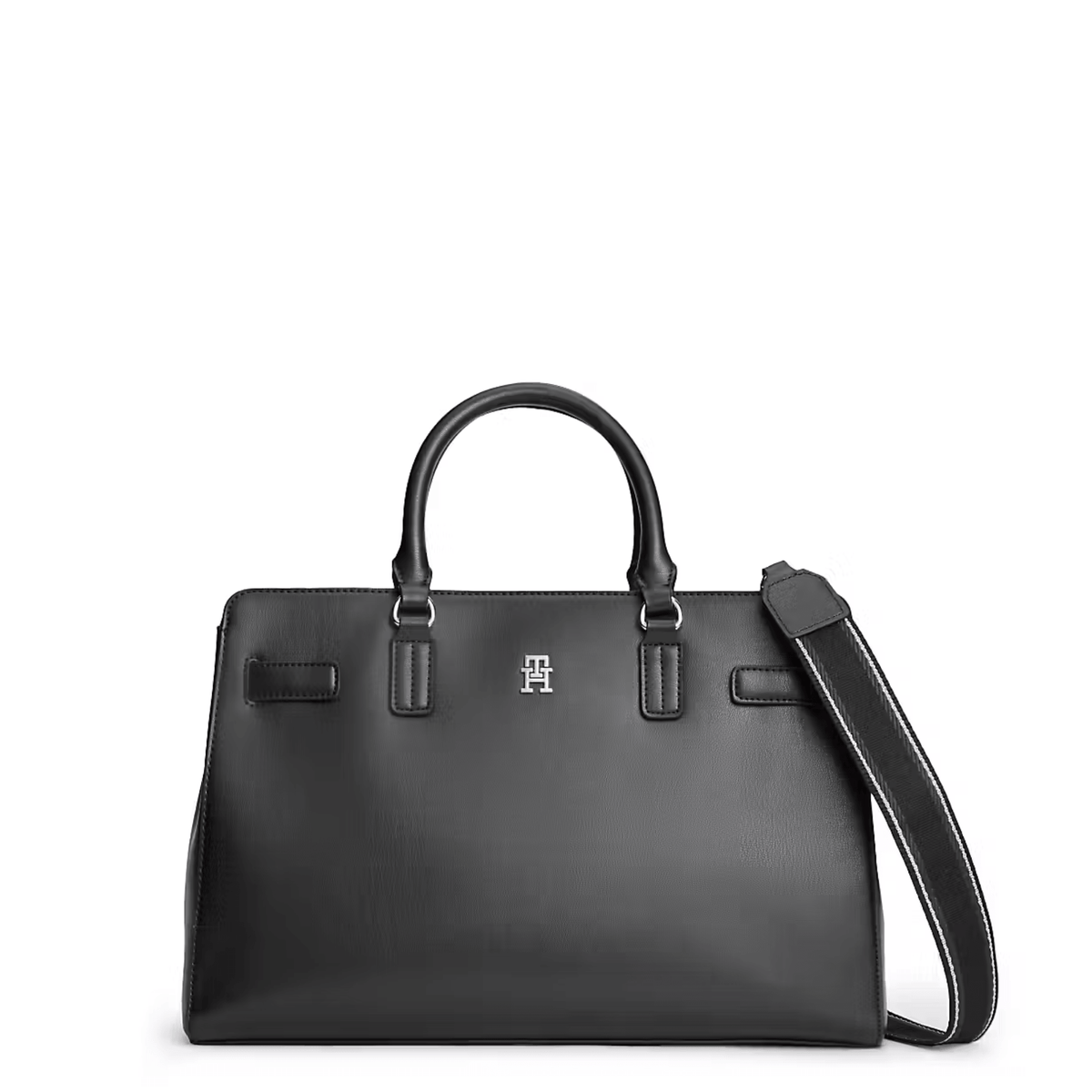 Sac Tommy Hilfiger Joy Satchel noir vue trois quarts