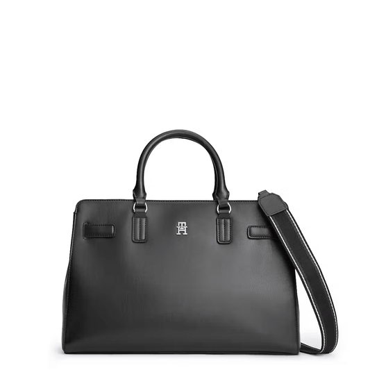 Sac Tommy Hilfiger Joy Satchel noir vue trois quarts