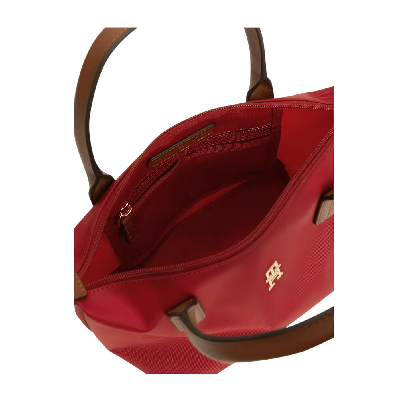 Intérieur du sac Tommy Hilfiger Popette Mini Tote rouge avec poche zippée