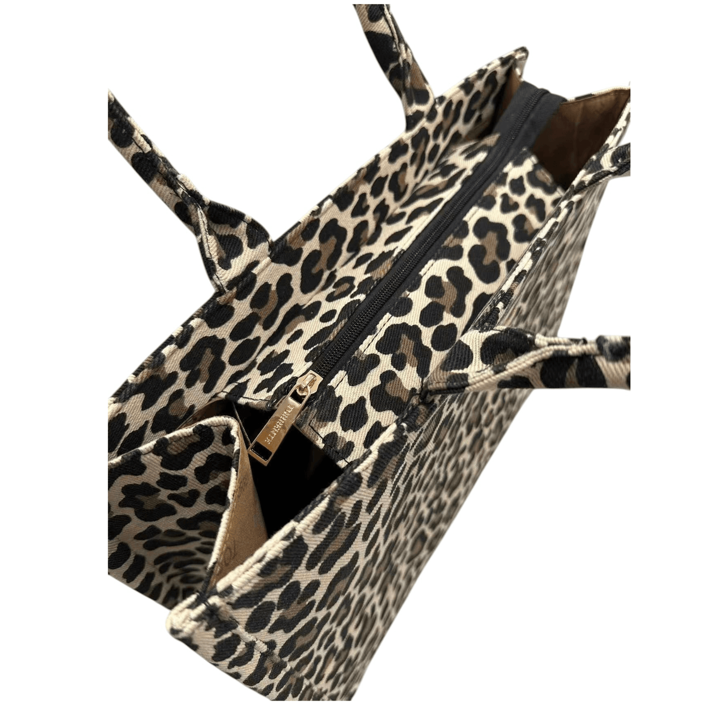Détail de la fermeture zippée du sac cabas TORRENTE 25103 léopard