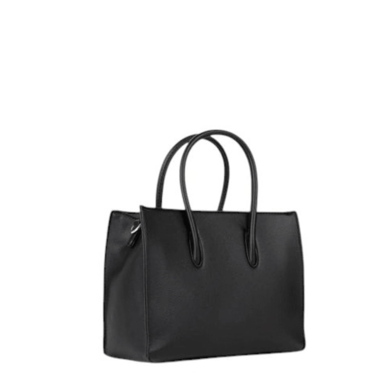 
Vue arrière du sac à main VALENTINO BIANKA RE noir, avec ses deux anses et son design structuré.