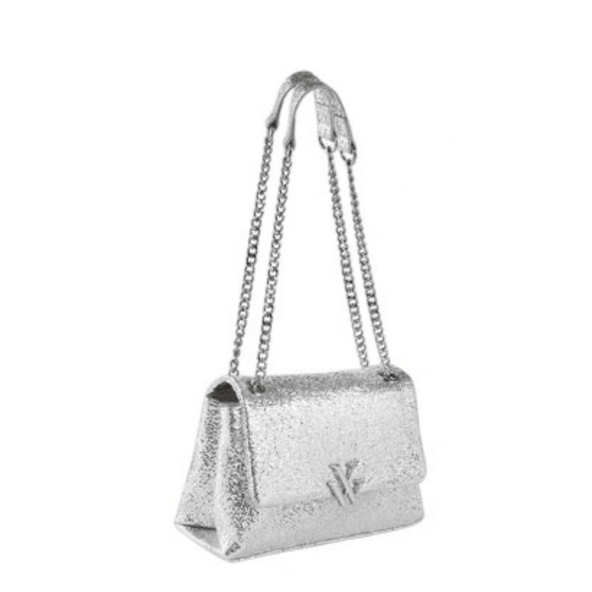 Sac Vanessa Wu IDOL MA2857 argenté avec chaîne vue de profil
