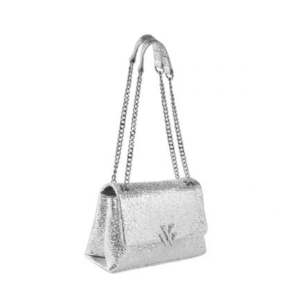 Sac Vanessa Wu IDOL MA2857 argenté avec chaîne vue de profil