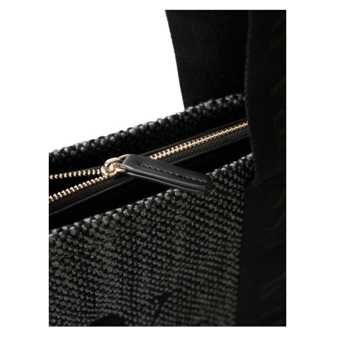 Détail fermeture zippée et matière du cabas Vanessa Wu INES MA3034 Dark Grey