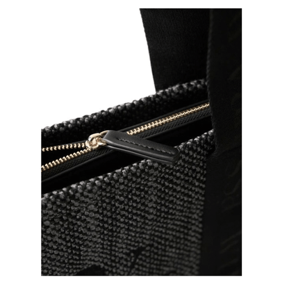 Détail fermeture zippée et matière du cabas Vanessa Wu INES MA3034 Dark Grey