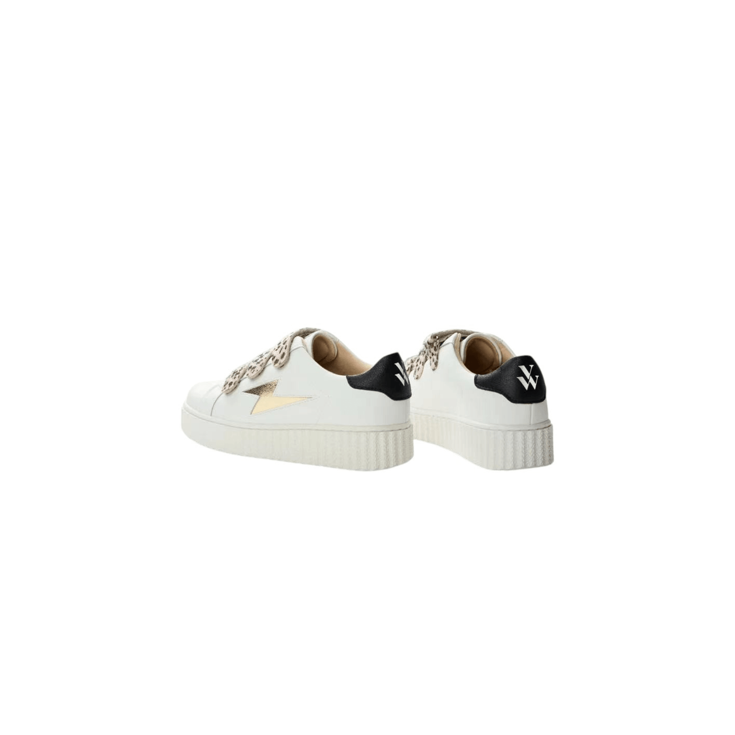 Vue arrière des baskets Vanessa Wu Maggie Originals avec empiècement noir et semelle creepers - Nevada Maroquinerie